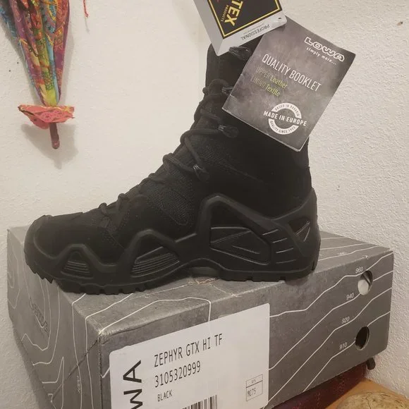 Lowa Zephyr GTX High Boots; Black; Men's 7.5; New in box, w/tags